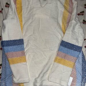 Colorful Striped Baja Hooded Sweater